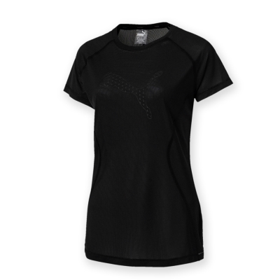 PUMA-女性慢跑系列大跳豹短袖T恤-黑色-歐規