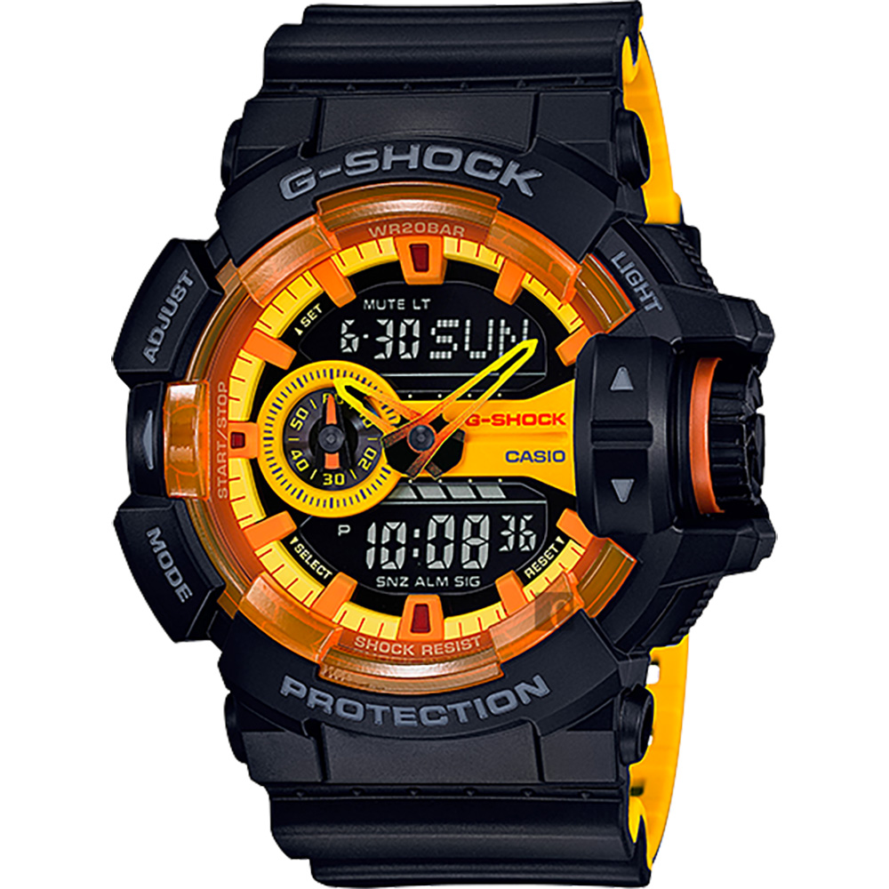 CASIO 卡西歐 G-SHOCK 絕對強悍雙顯錶-橘/55mm