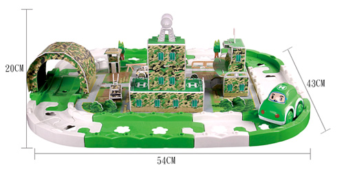 《3D-Track Defense Base》益智DIY拼圖3D立體場影軌道車遊戲組