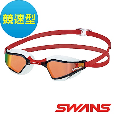 【SWANS 日本】專業競速型泳鏡SR-72MMITPA紅/白(防霧/抗UV/內鑲鍍膜)