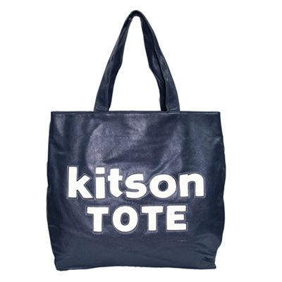 kitson LOGO皮質托特包 NAVY / WHITE