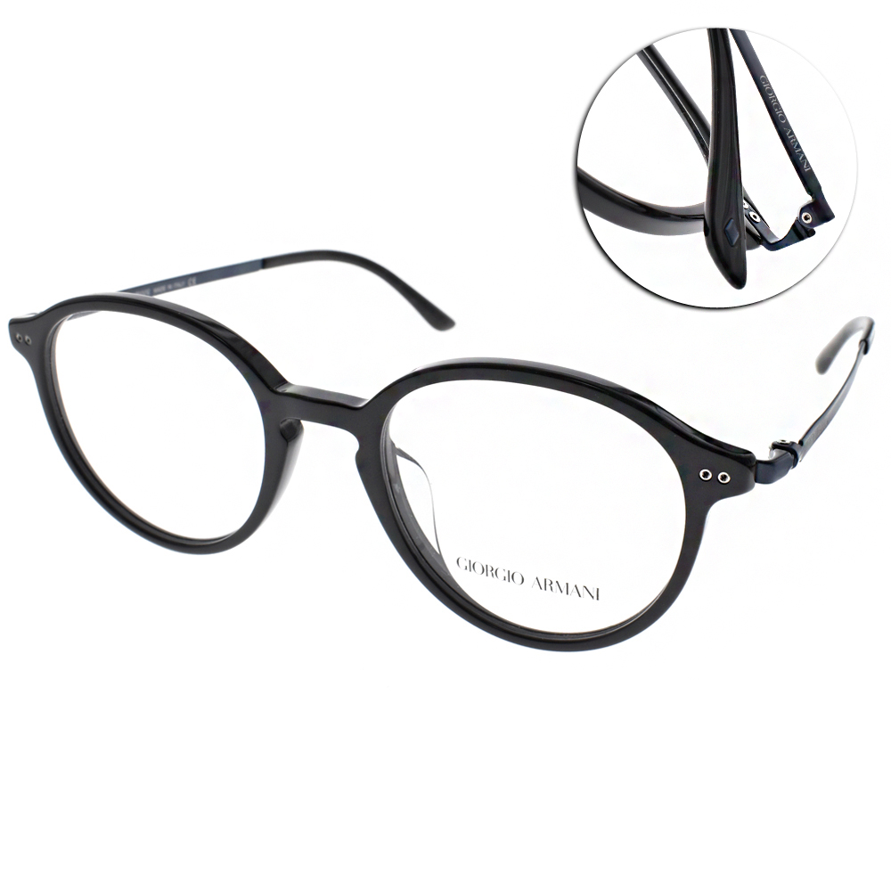 GIORGIO ARMANI眼鏡簡約圓框/霧黑-藍#GA7124F 5017 | 一般鏡框| Yahoo 