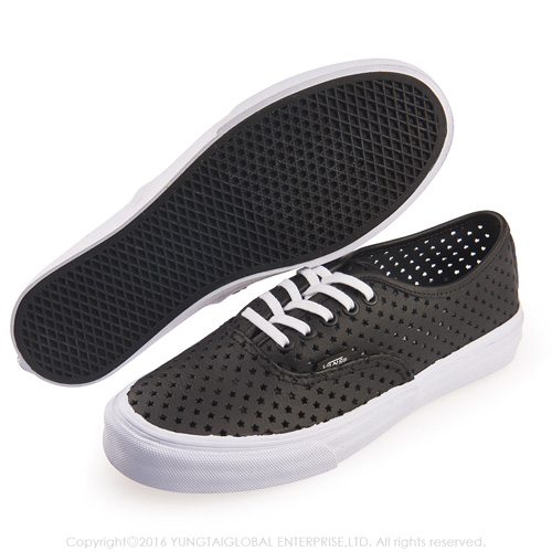 (女)VANS Authentic Slim 星型洞洞5孔綁帶休閒鞋*黑色