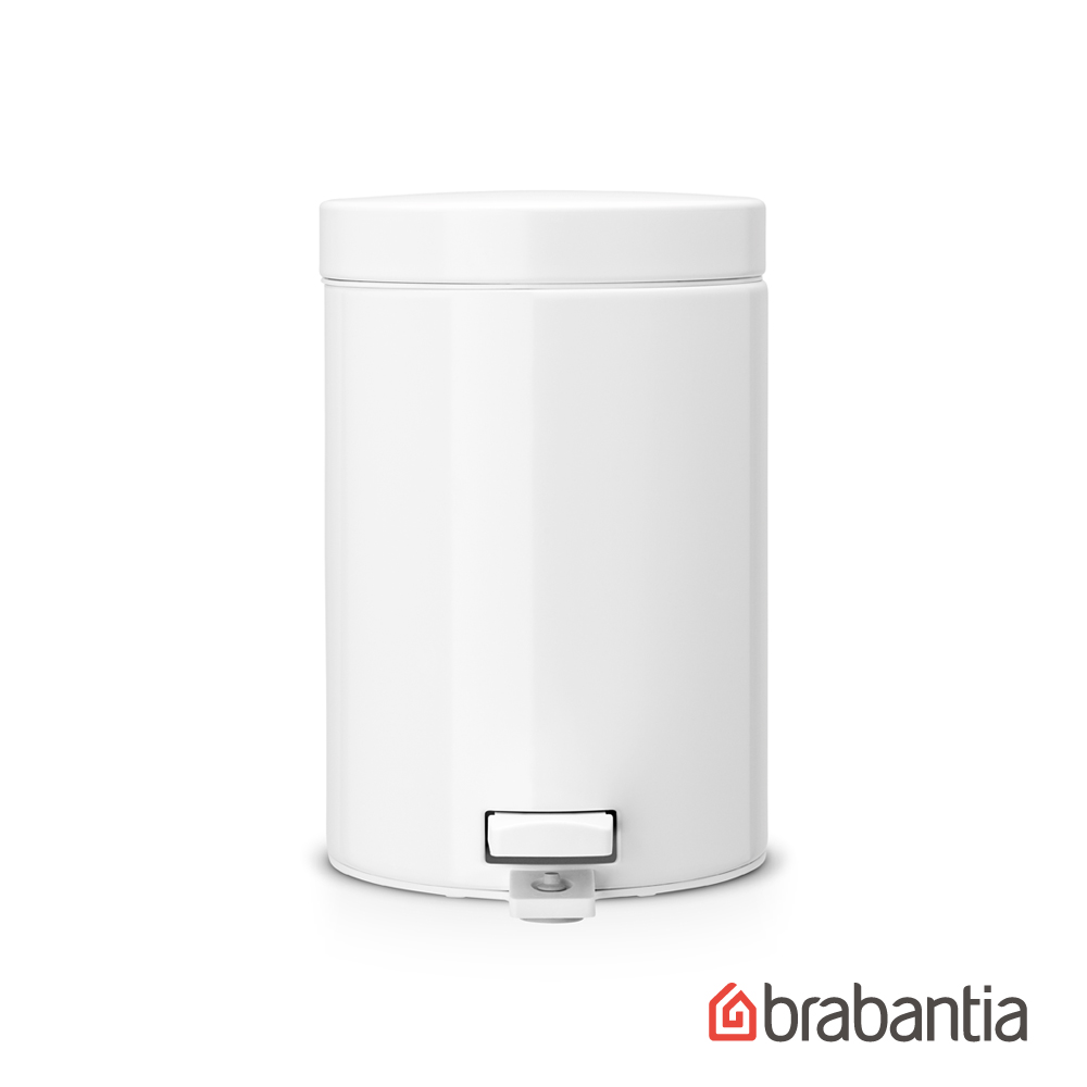 【Brabantia】白色腳踏式垃圾桶3L