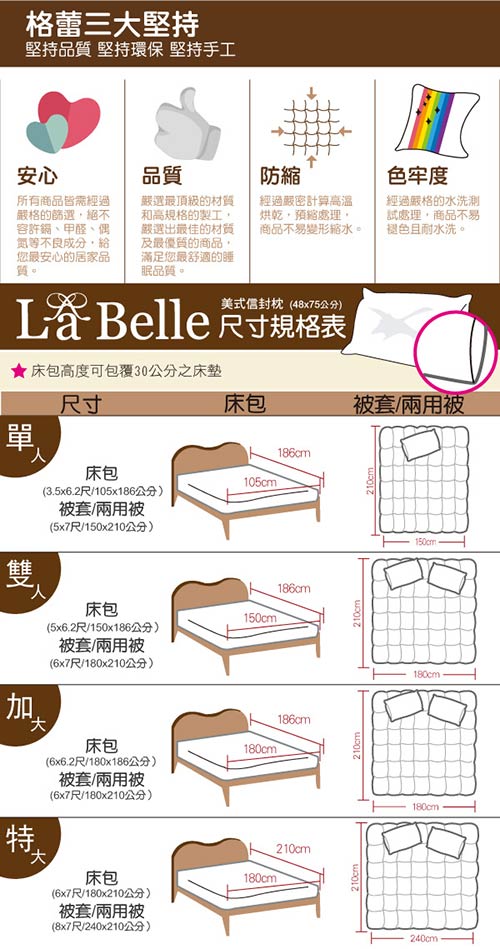 義大利La Belle 斯卡線曲 雙人四件式色坊針織被套床包組-都會藍