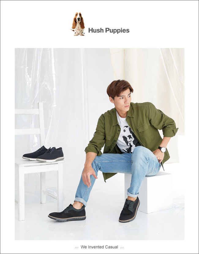 Hush Puppies EXPERT風尚運動休閒鞋-深藍