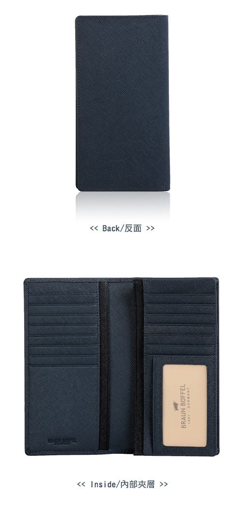 BRAUN BUFFEL - RUFINO-C洛非諾III系列15卡窗格長夾 - 午夜藍