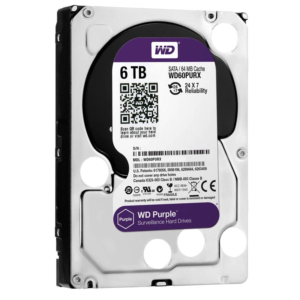 WD60PURZ 紫標 6TB 3.5吋監控系統硬碟