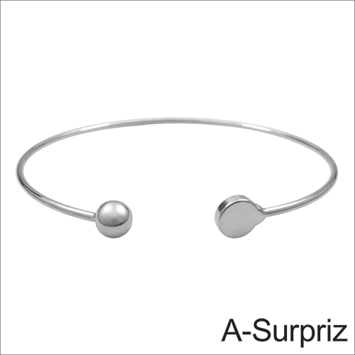 A-Surpriz 圓珠愛戀造型開口手環(白K色)