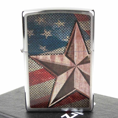 【ZIPPO】美系~Retro Star-國旗星圖案彩印加工打火機