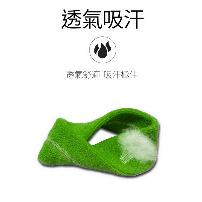 SMART SPORT 台灣製造100%純棉運動頭帶腕帶組-素色款2+2(草地綠)-快速