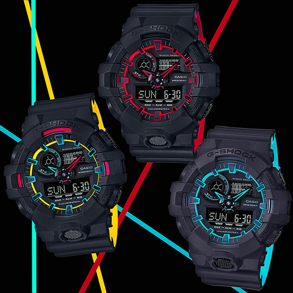 CASIO 卡西歐G-SHOCK 街頭螢光雙顯手錶-紅(GA-700SE-1A4DR)