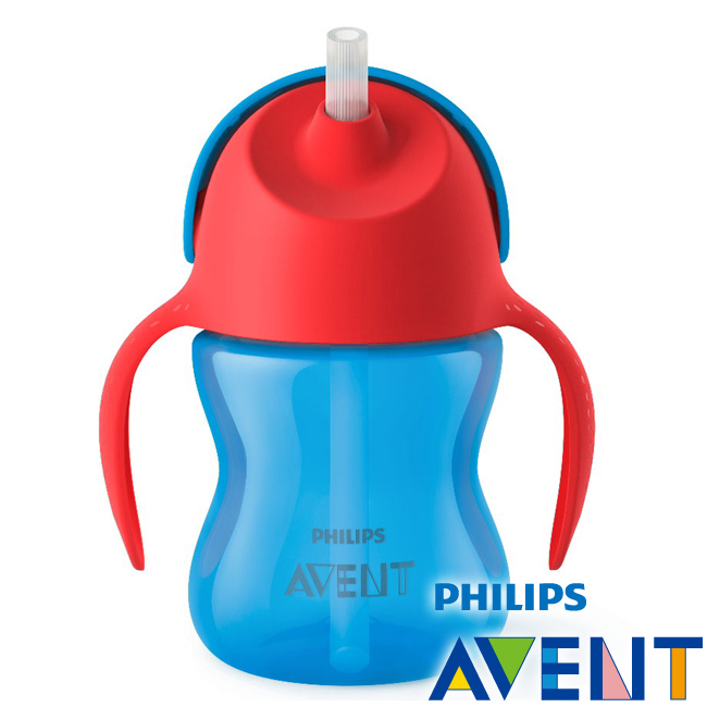 PHILIPS AVENT繽紛吸管水杯200ml-9M+(紫/藍)