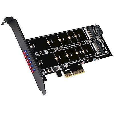 伽利略 PCI-E 4X M.2(PCI-E 1埠+SATA1埠) SSD 轉接卡