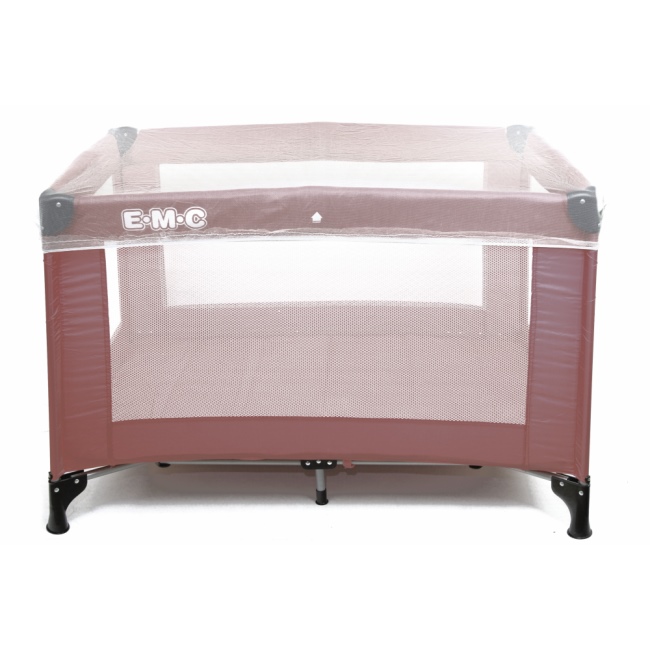 EMC 輕巧型遊戲床(咖啡色)加雙層架及尿布台