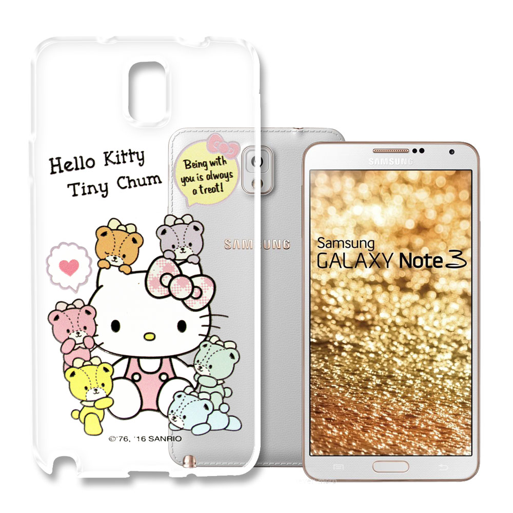 Hello Kitty 三星 Galaxy Note3 浮雕彩繪透明軟殼(熊好朋友)