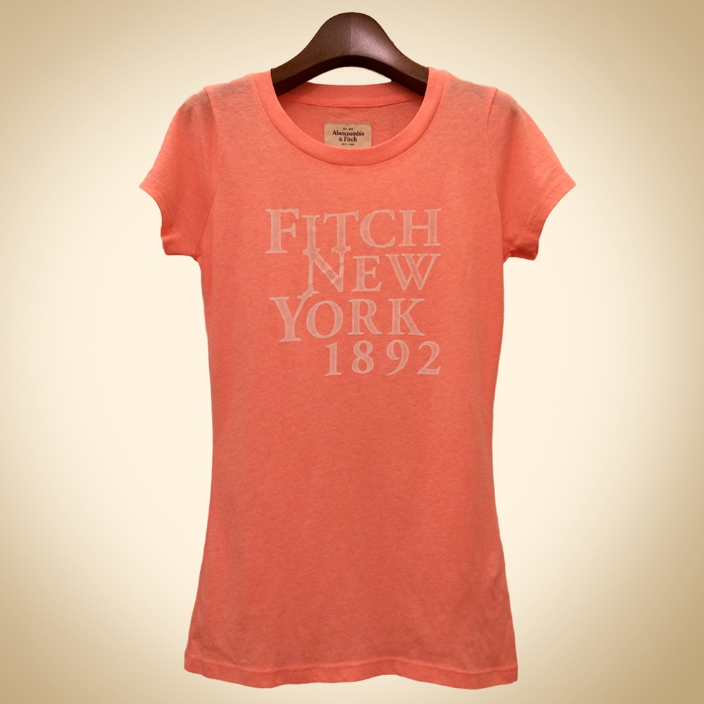 A&F 女裝 新款字母短T恤(橘)