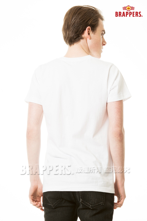 BRAPPERS 男款日本製圓點印花短袖T恤－白底紅點