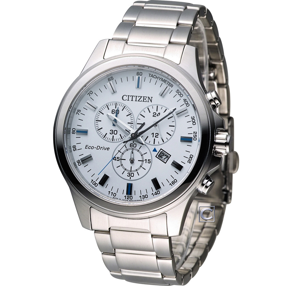 CITIZEN Eco-Drive 星辰 光動能計時腕錶(AT2310-57A)-白/43mm