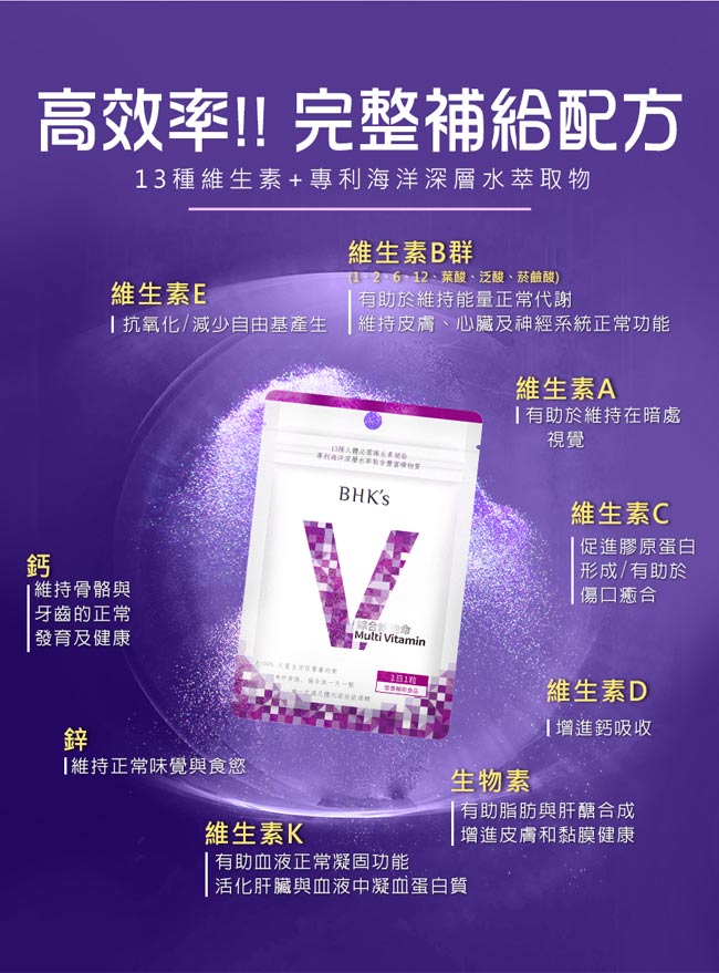 BHK’s—綜合維他命(30顆/包)6包組