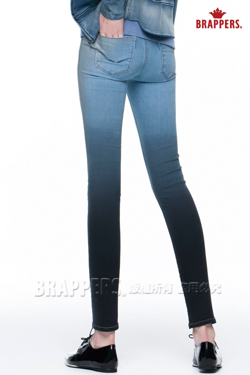 BRAPPERS 女款 新美腳Royal系列-女用中腰彈性窄管褲-漸層褲