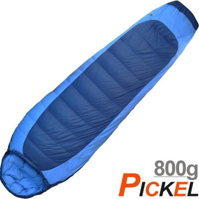 Pickel 億大700FP立體羽絨睡袋(800g_藍色) 適溫-5°C露營睡袋
