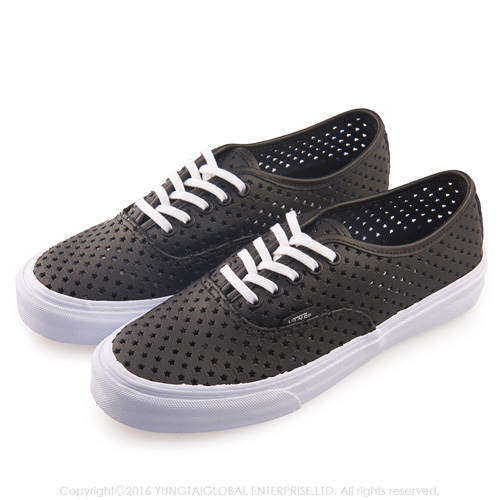 (女)VANS Authentic Slim 星型洞洞5孔綁帶休閒鞋*黑色