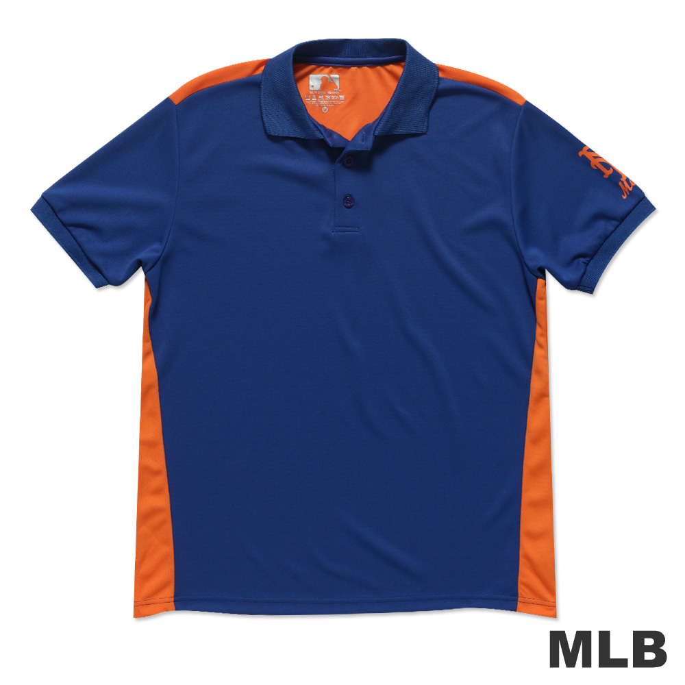 MLB-紐約大都會隊修身撞色快排POLO衫-藍(男)