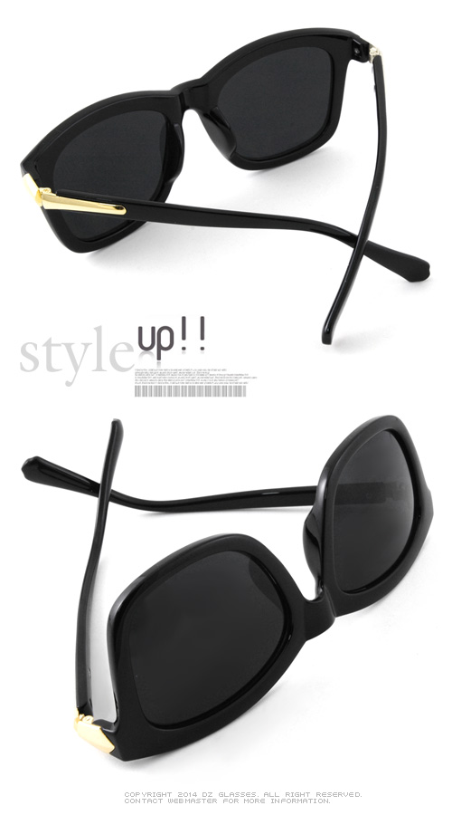 DZ 千頌伊款~角弧線矢 抗UV造型太陽眼鏡墨鏡(墨黑)