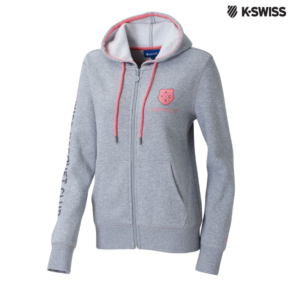 K-Swiss KSRC Hoodie Jacket 1休閒連帽外套-女-灰