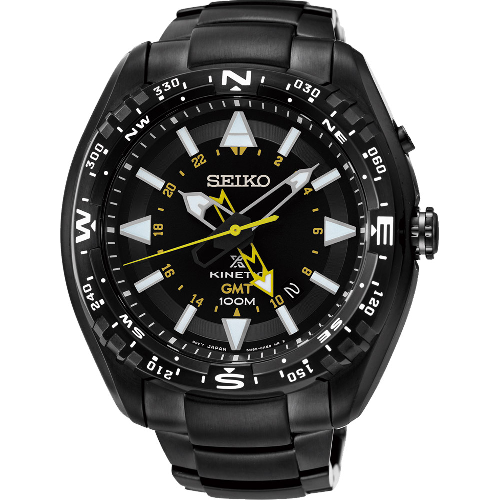 SEIKO PROSPEX GMT人動電能腕錶(SUN047J1)-黑/46mm