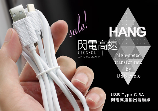 HANG USB Type-C 5A閃電高速輸出傳輸線