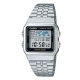 CASIO 復古風數字復刻地圖液晶顯示腕錶(A-500WA-1A)-銀X黑框/34mm product thumbnail 1