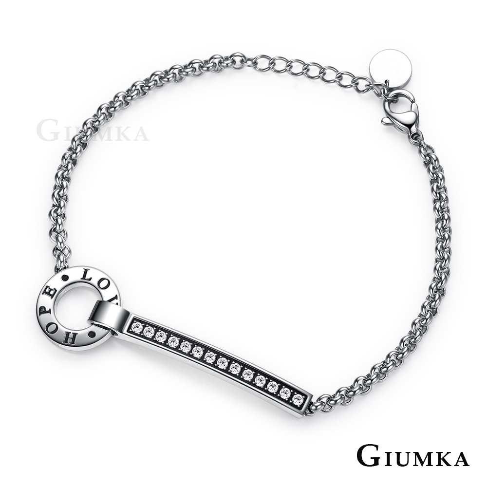 GIUMKA情侶手鍊珠寶白鋼 示愛之戀-共6款