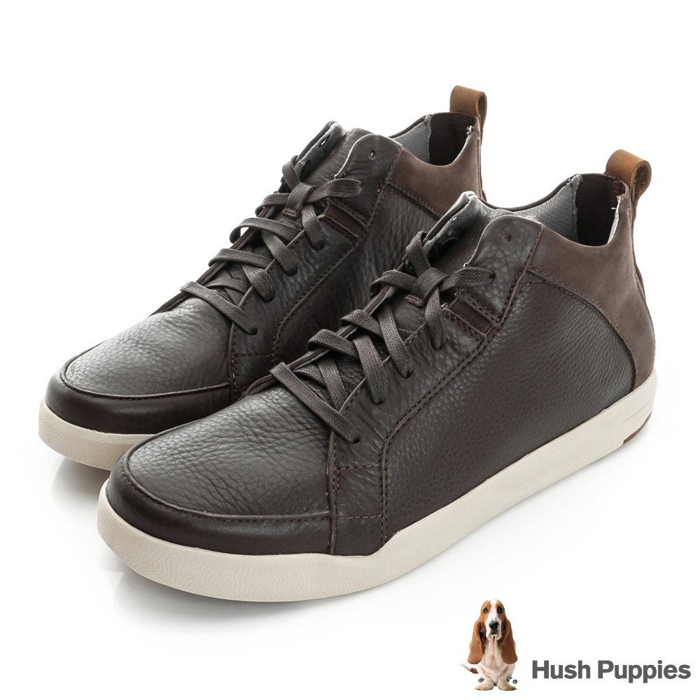 Hush Puppies LIVELY 綁帶休閒踝鞋-咖啡色