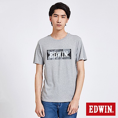 EDWIN 東京系列3M地紋蓋LOGO短袖T恤-男-灰色