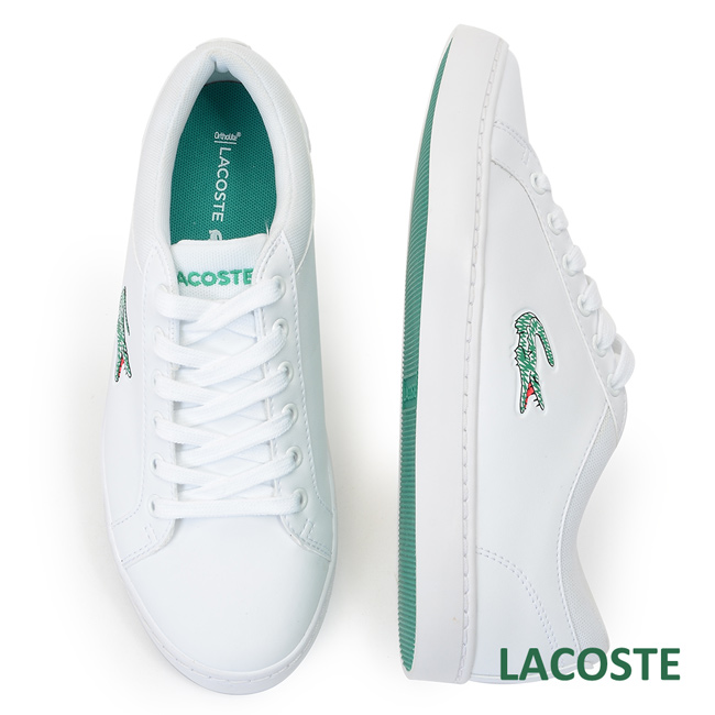 LACOSTE 女用休閒鞋-白/綠