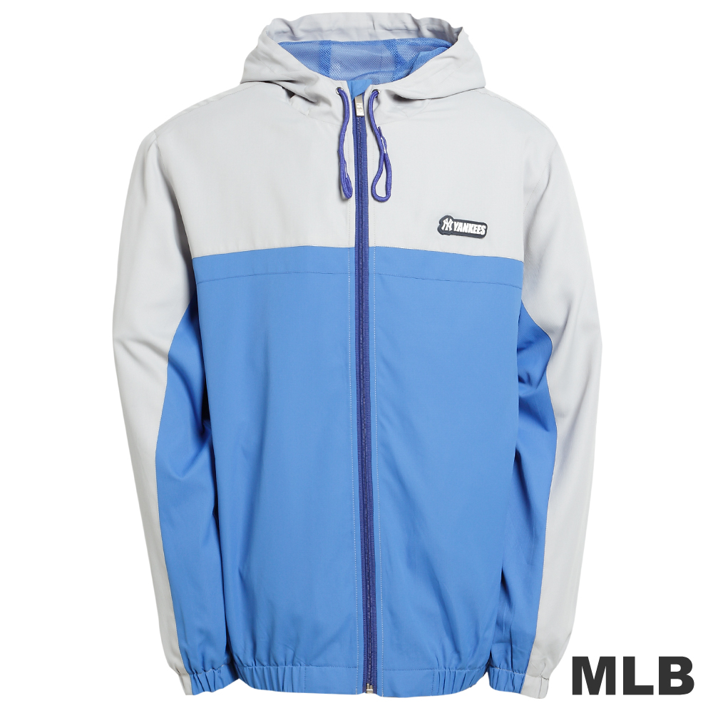 MLB-紐約洋基隊連帽風衣外套-淺藍(男)