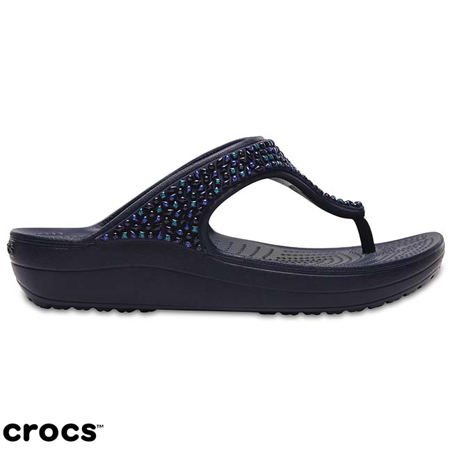 Crocs 卡駱馳 (女鞋) 思瓏厚底閃亮人字拖 204181-4AD