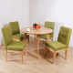 漢妮Hampton艾文亞緹一桌四椅組-實木桌綠椅(桌-100x100x75cm) product thumbnail 1