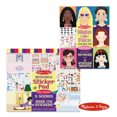 美國瑪莉莎 Melissa & Doug 貼紙簿組合 - 臉部認知 + 居家