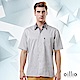 歐洲貴族oillio 短袖襯衫 細小格紋 休閒口袋 灰色 product thumbnail 1