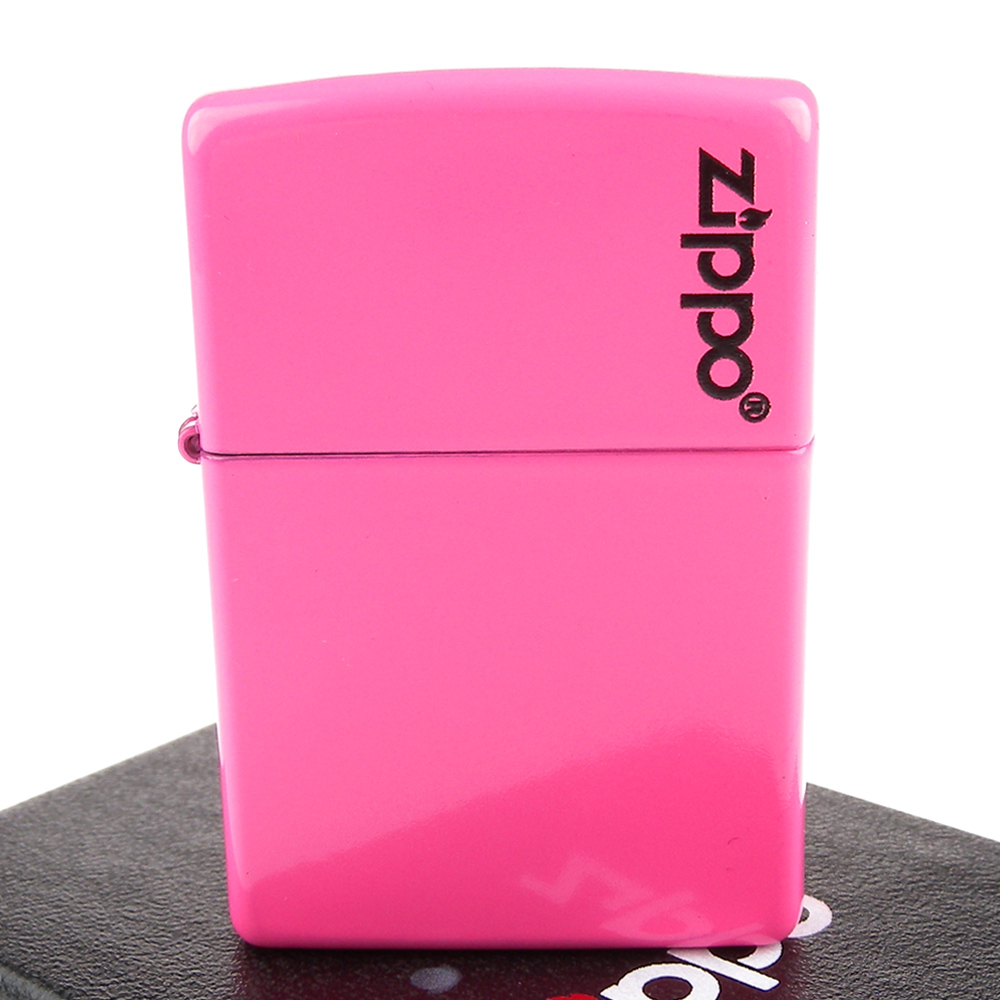 【ZIPPO】美系~LOGO字樣打火機-Neon Pink-霓虹粉色烤漆加工