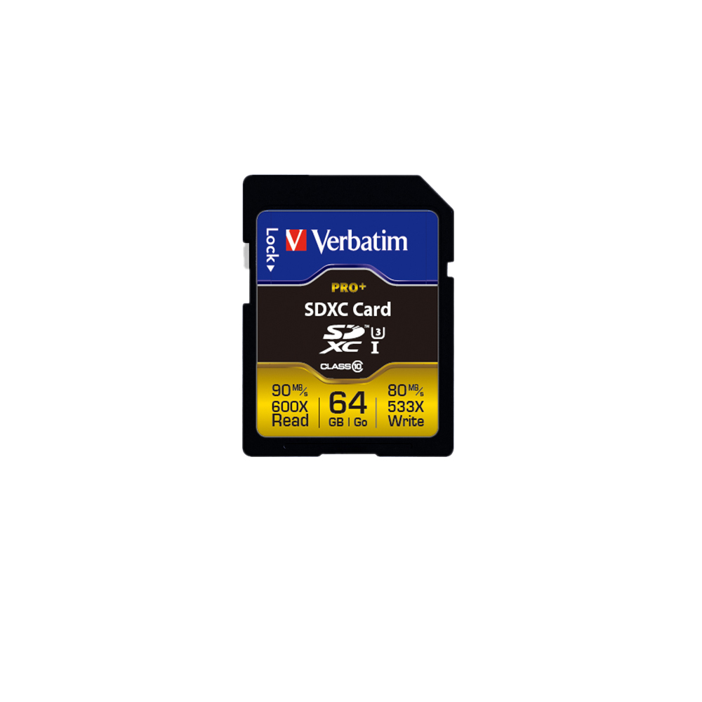 Verbatim 威寶 64GB UHS-3 (U3) PRO+ SDXC高速4K記憶卡
