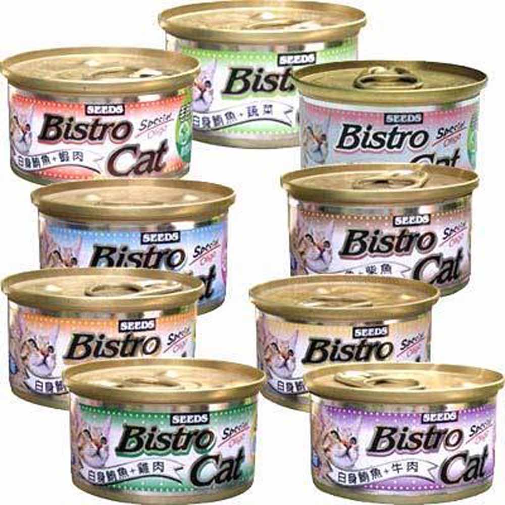SEEDS》特級銀貓Bistro Cat機能貓罐組85克 (48罐)