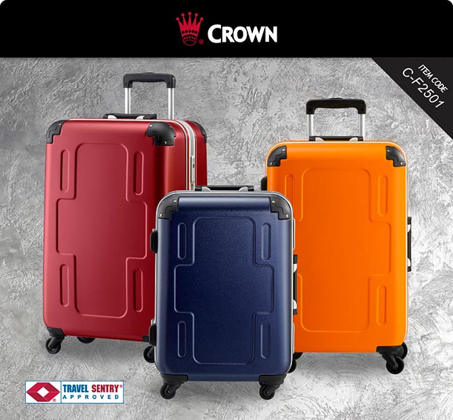 CROWN 皇冠27吋鋁框相 旅行箱行李箱 十字造型拉桿箱 拉桿外置