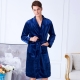睡衣 極暖柔軟水貂絨男性長袖睡袍(20242)深藍色-蕾妮塔塔 product thumbnail 1