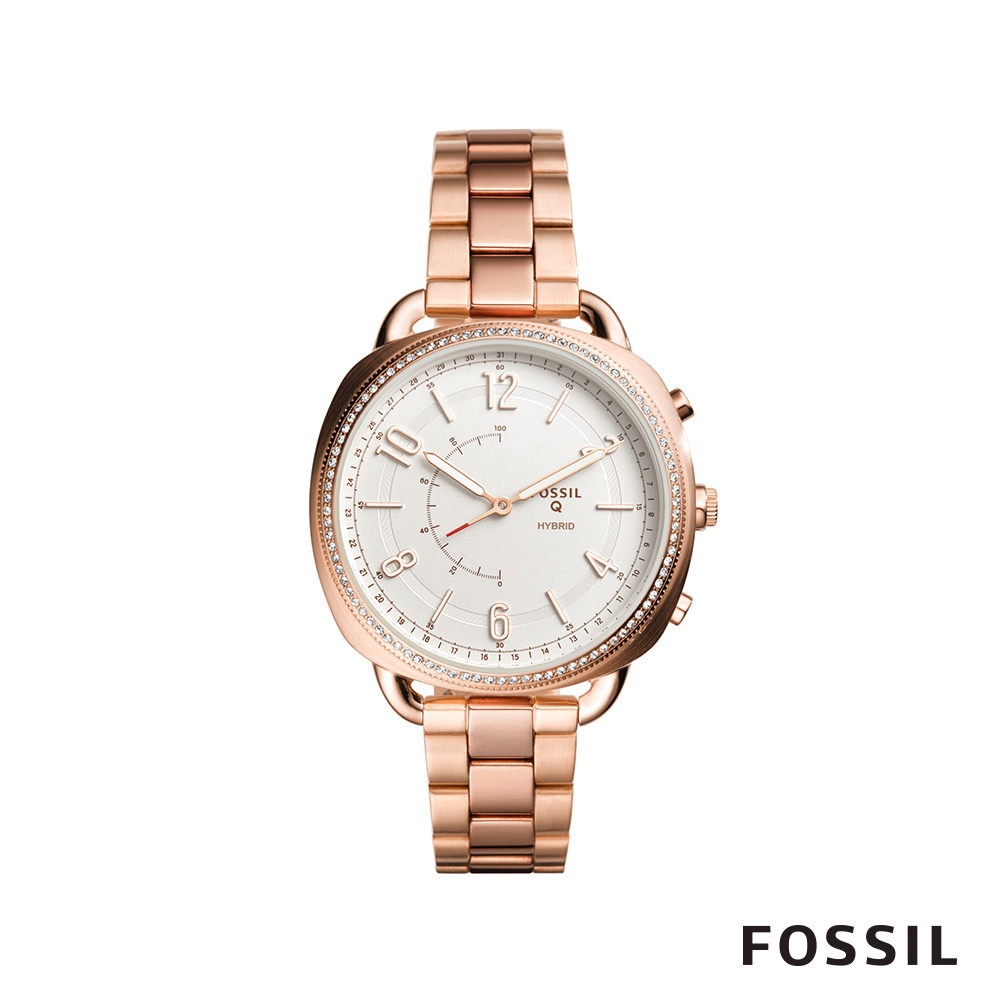 FOSSIL Q ACCOMPLICE 圓弧造型智能錶-玫瑰金 約42mm FTW1208