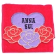 ANNA SUI 優美玫瑰愛心字母刺繡圖騰機能方巾袋(桃紅) product thumbnail 1