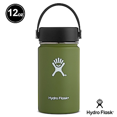 美國Hydro Flask 真空保冷/熱寬口鋼瓶355ml-橄欖綠